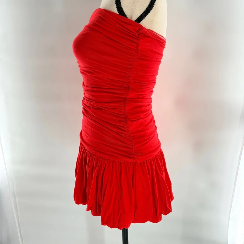 Lulus Red Strapless Homecoming Dress S Brilliant Red Prom fitted corset